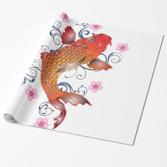 Papel De Regalo Estilo Koi (Desenrollado)