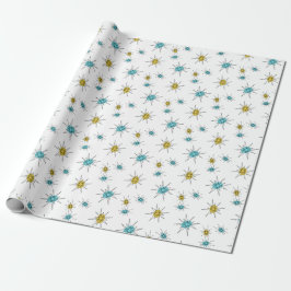 Papel De Regalo Estilo moderno de los mediados de siglo, Starburst