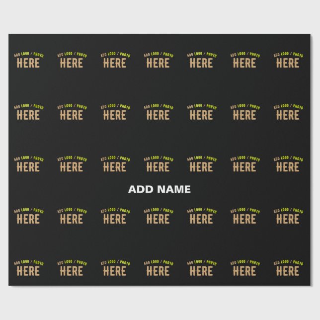 PAPEL DE REGALO ESTILO MODERNO PERSONALIZABLE NEGRO VERIFICADO DE  (Superficie plana)