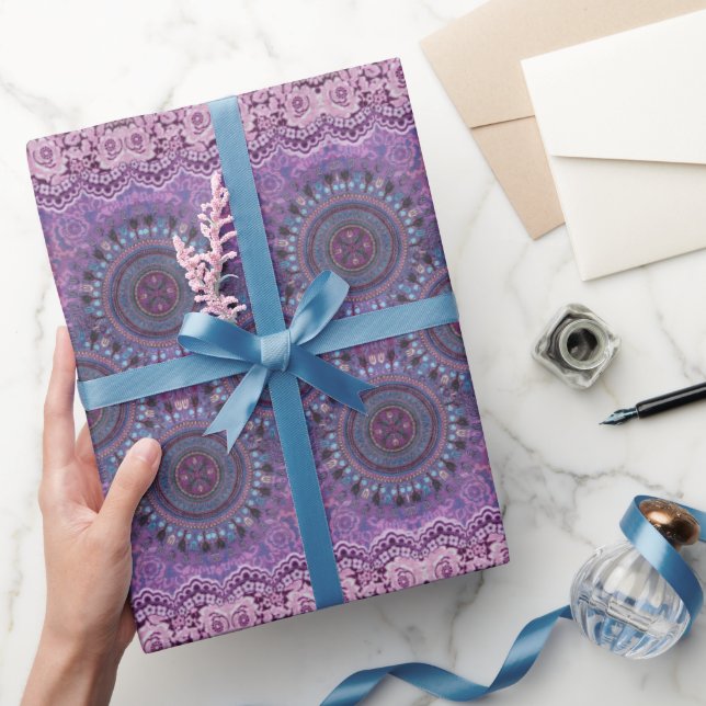 Papel De Regalo Estilo morado de boho (Regalar)