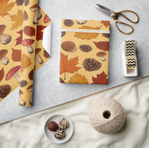Papel De Regalo Estilo Otoñal Antiguo Elegancia del Viejo Mundo
