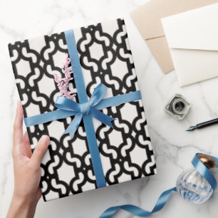 Papel De Regalo Estilo Patrón de Celosía de Cuatro Hojas Marroquí