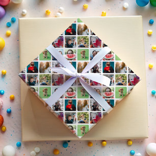 Papel De Regalo Estilo Patrón de Colaje de Fotos Múltiples
