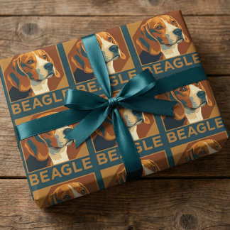 Papel De Regalo Estilo retro de retrato de Beagle clásico