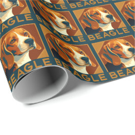 Papel De Regalo Estilo retro de retrato de Beagle clásico