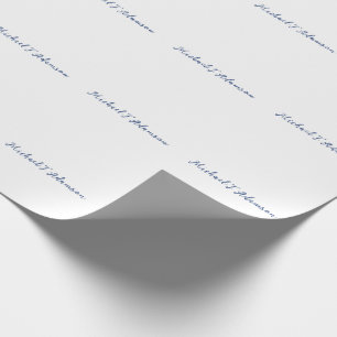 Papel De Regalo Estilo Retro Elegante Plano Simple Caligrafía Blan