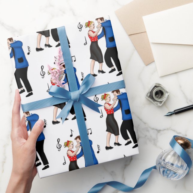 Papel De Regalo Estilo retro nostálgico de los años 50 (Regalar)