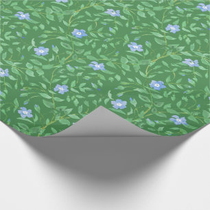 Papel De Regalo Estilo rural verde oscuro azul del bígaro floral