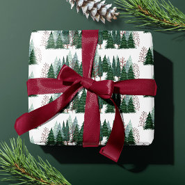 Papel De Regalo Estilo rústico de árbol de Navidad de pino