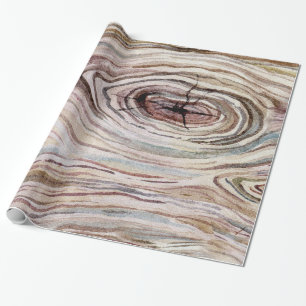 Papel De Regalo Estilo rústico de grano de madera acuarela campest