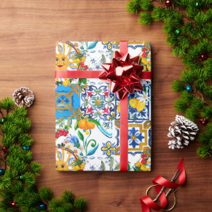 Papel De Regalo Estilo siciliano, arte de verano, limones