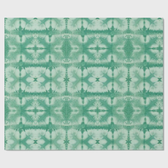 Papel De Regalo Estilo verde Shibori (Superficie plana)
