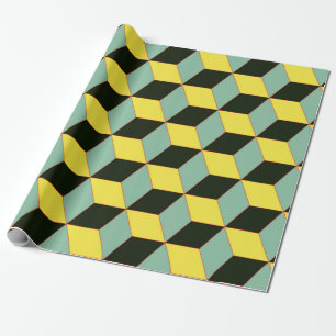 Papel De Regalo estilo vintage 3D patrón geométrico sin soldadura