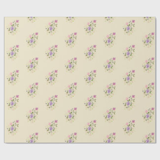 Papel De Regalo Estilo vintage minimalista suave floral acuarela