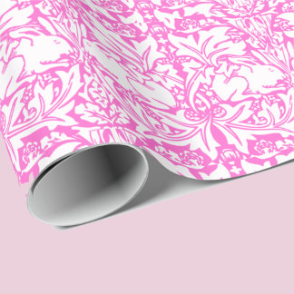 Papel De Regalo Estilo Vintage Rosa Conejo & Botánico