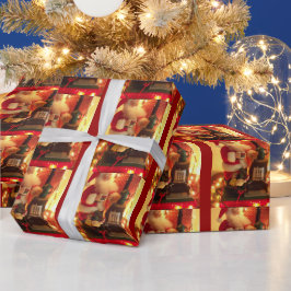 Papel De Regalo Estilo Vintage Santa Claus Navidad para Niños