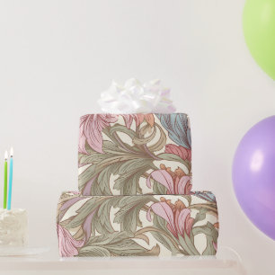 Papel De Regalo Estilo William Morris Patrón Floral Botánico