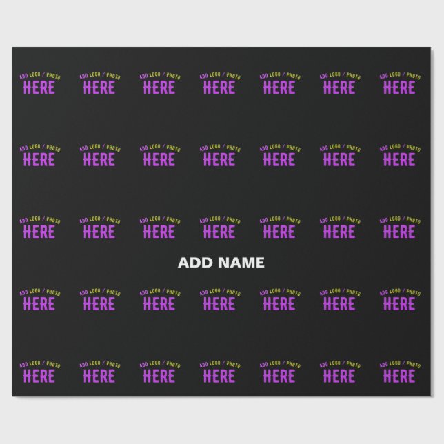 PAPEL DE REGALO ESTILOSO MODERNO PERSONALIZABLE NEGRO VERIFICADO D (Superficie plana)
