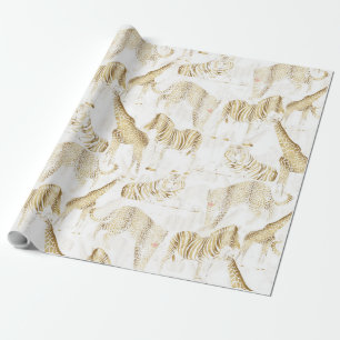 Papel De Regalo Estiloso patrón de animales salvajes de la jungla