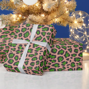 Papel De Regalo Estiloso patrón de impresión animal leopardo salmó