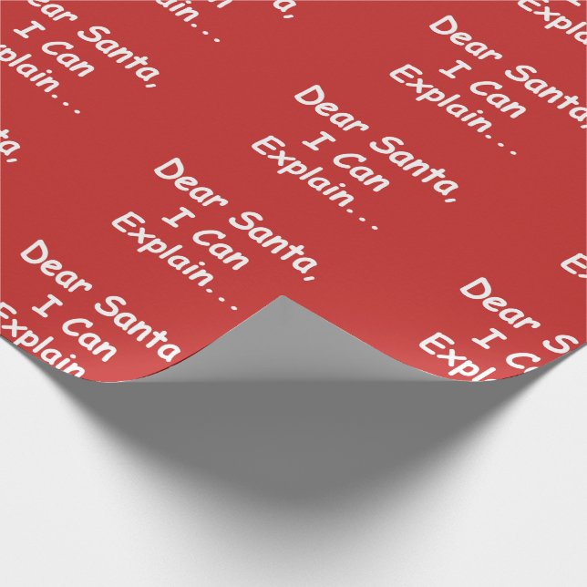 Papel De Regalo Estimado Santa puedo explicar Navidad divertida (Esquina)