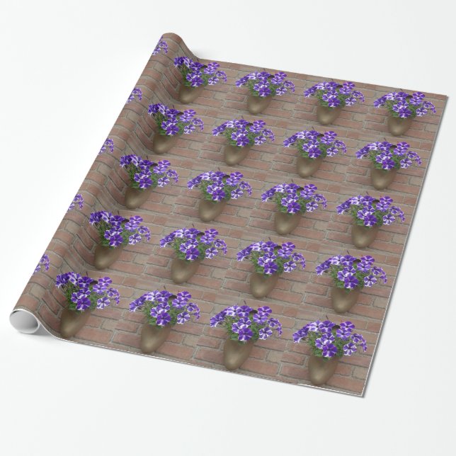 Papel De Regalo Estorbo del holandés con la violeta blanca azul (Desenrollado)