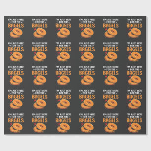 Papel De Regalo Estoy aquí por la comida judía Bagels