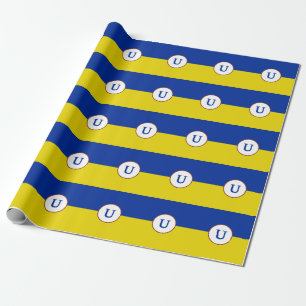 Papel De Regalo Estoy de acuerdo con el monograma de la bandera az