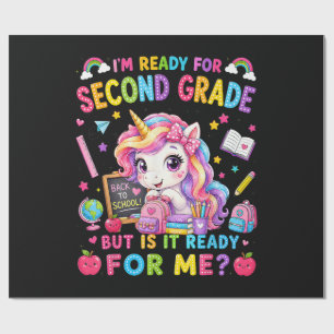 Papel De Regalo Estoy listo para el unicornio de segundo grado pri