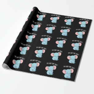 Papel De Regalo Estoy Oído Por Ti El Elefante Divertido Pun Dark B