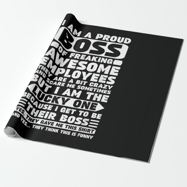 Papel De Regalo Estoy orgullosa de ser la jefa de asombrosos emple (Desenrollado)
