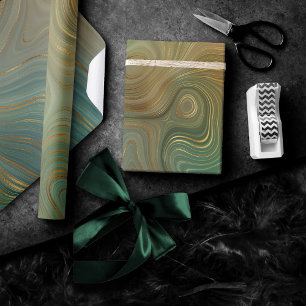 Papel De Regalo Estratos de Olive Earthy Agentes de tinta verde