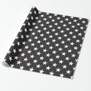 Papel De Regalo Estrella 1 Blanco y negro