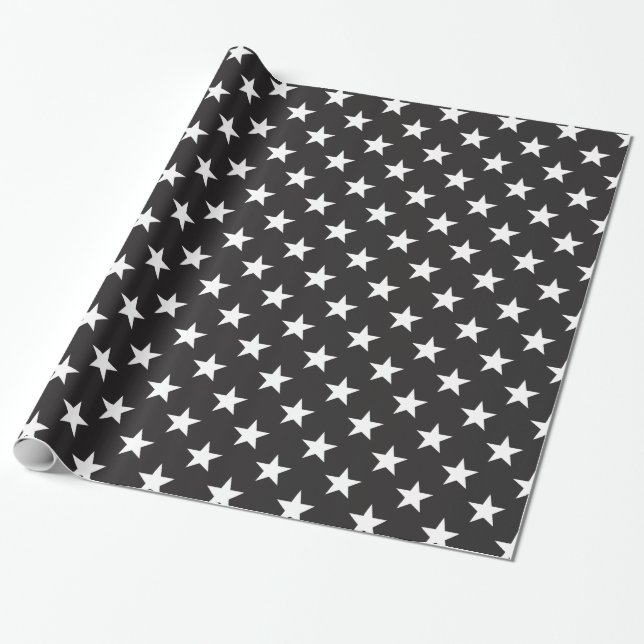 Papel De Regalo Estrella 1 Blanco y negro (Desenrollado)