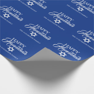 Papel De Regalo Estrella azul FELIZ personalizada de JÁNUCA de