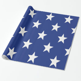 Papel De Regalo Estrella Blanca De Fondo Azul