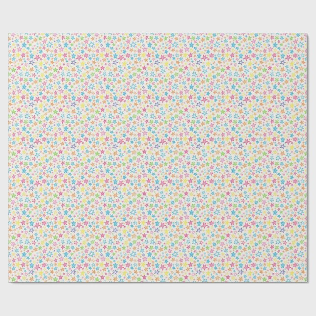 Papel De Regalo estrella colorida (Superficie plana)