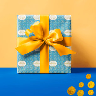 Papel De Regalo Estrella contemporánea feliz de Hannukah de David
