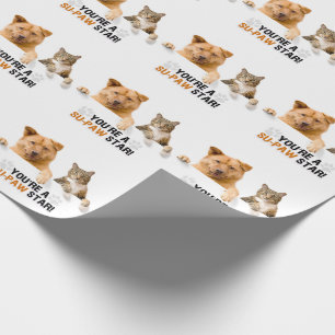 Papel De Regalo Estrella Cute Cat and Dog SuPAW