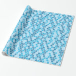 Papel De Regalo Estrella de David azul al azar<br><div class="desc">Características del este diseño una estrella del modelo de David en tres sombras de azul,  coloreadas aleatoriamente. Este papel sería grande envolver los regalos para Jánuca o barrar y golpear Mitzvahs.</div>