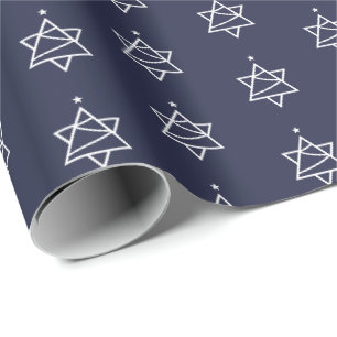 Papel De Regalo Estrella de David del árbol de Navidad