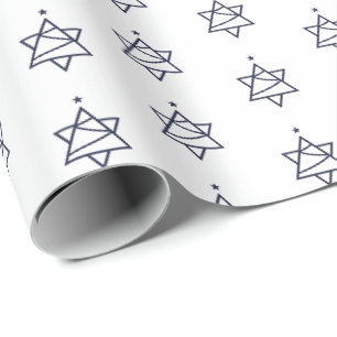 Papel De Regalo Estrella de David del árbol de Navidad