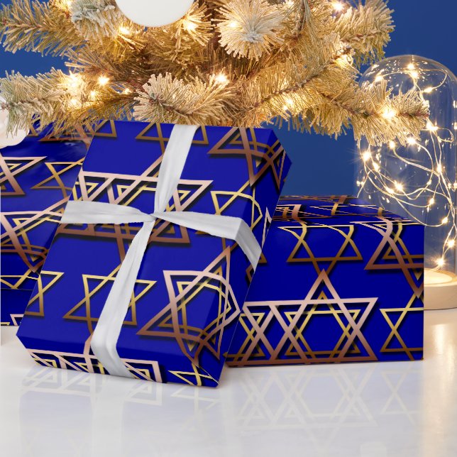 Papel De Regalo Estrella de David Hanukkah Wrapping Paper (Vacaciones)