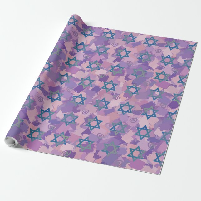 Papel De Regalo Estrella de David Janucá (Desenrollado)