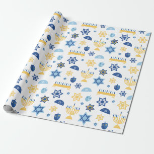 Papel De Regalo Estrella de Jánuca Chanukkah Menorah