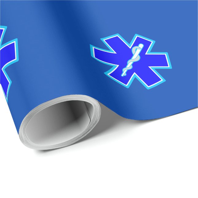 Papel De Regalo Estrella de la vida Servicios médicos de emergenci (Esquina del rollo)