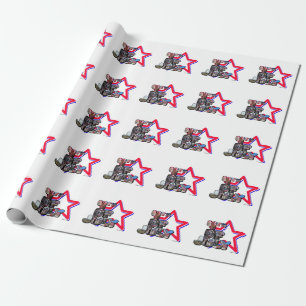 Papel De Regalo Estrella de letra grande del 4 de julio