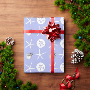 Papel De Regalo Estrella de mar lavanda Dólar de arena Navidad tro