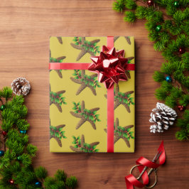 Papel De Regalo Estrella de mar y Navidad en la playa de Holly Gol