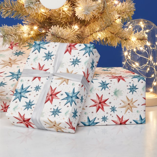 Papel De Regalo Estrella de navidades ornamentos Navidades moderno (Vacaciones)